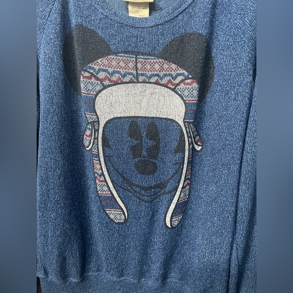 Disney Parks Mickey Mouse in Winter Hat Sweater,Color:Blue,Size L - Picture 4 of 5